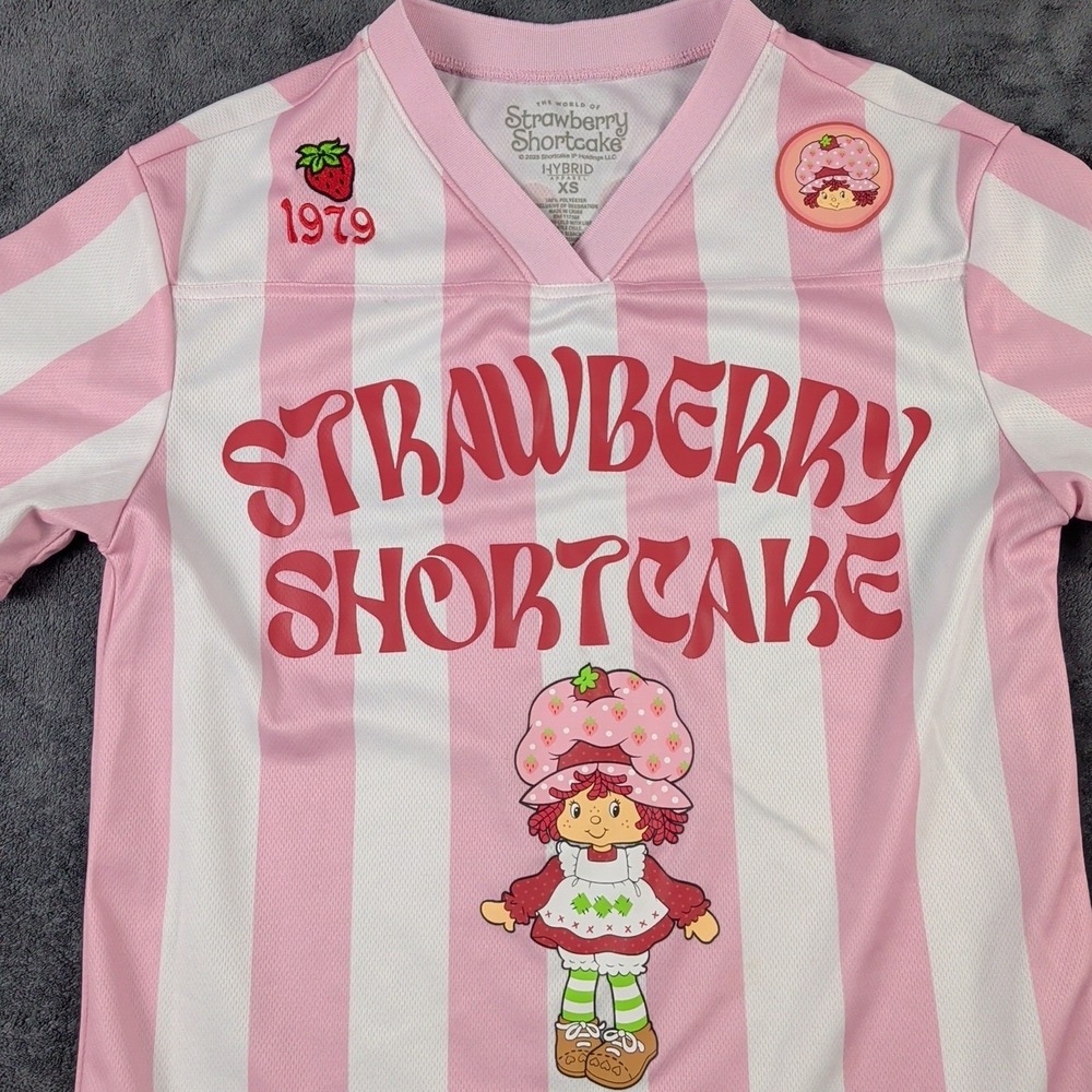 Juniors' Strawberry Shortcake Soccer Jersey | Pink-White Size S - Picture 3 of 5